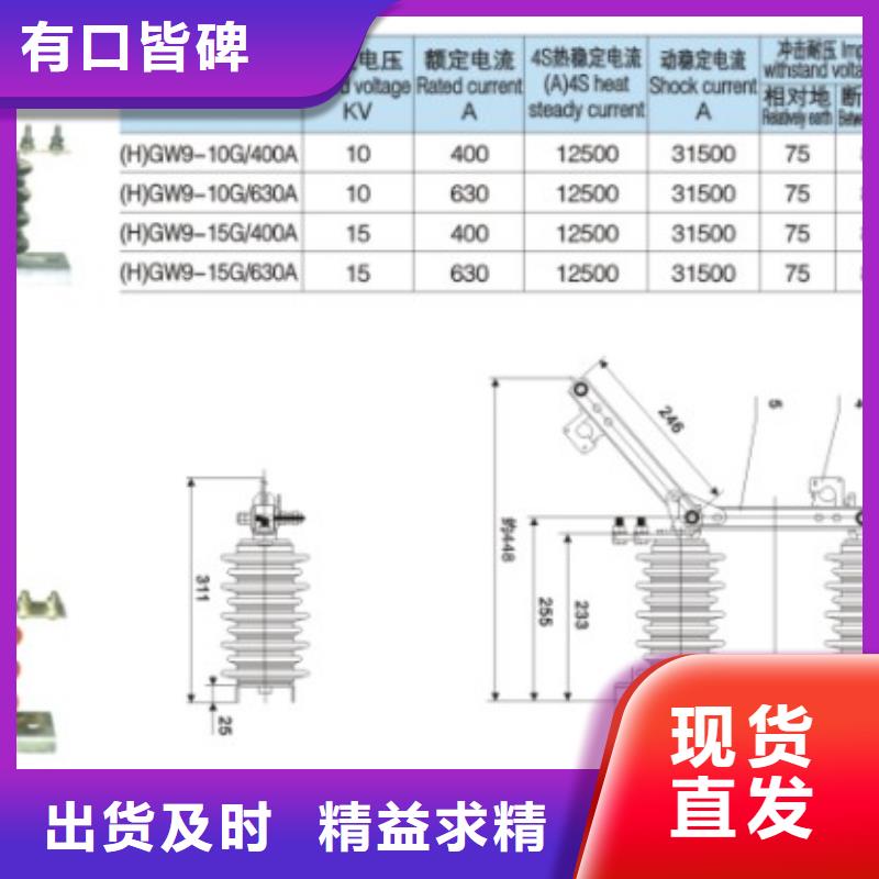 户外高压交流隔离开关：FGW9-12/400A厂家直供