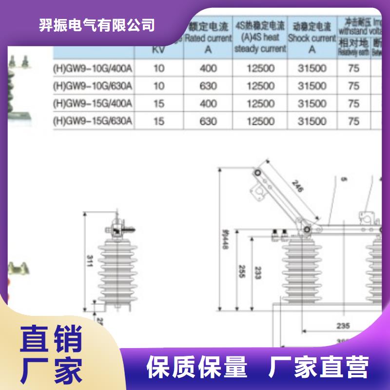 【GW9型】户外高压隔离开关GHW9-12/400A