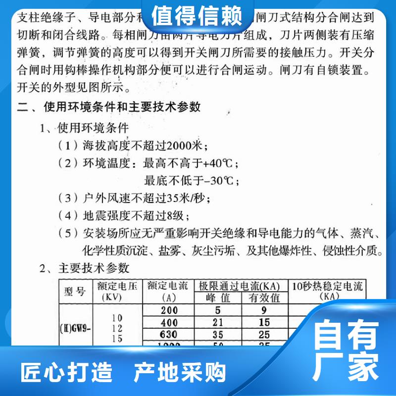 隔离开关HGW9-15KV/1000