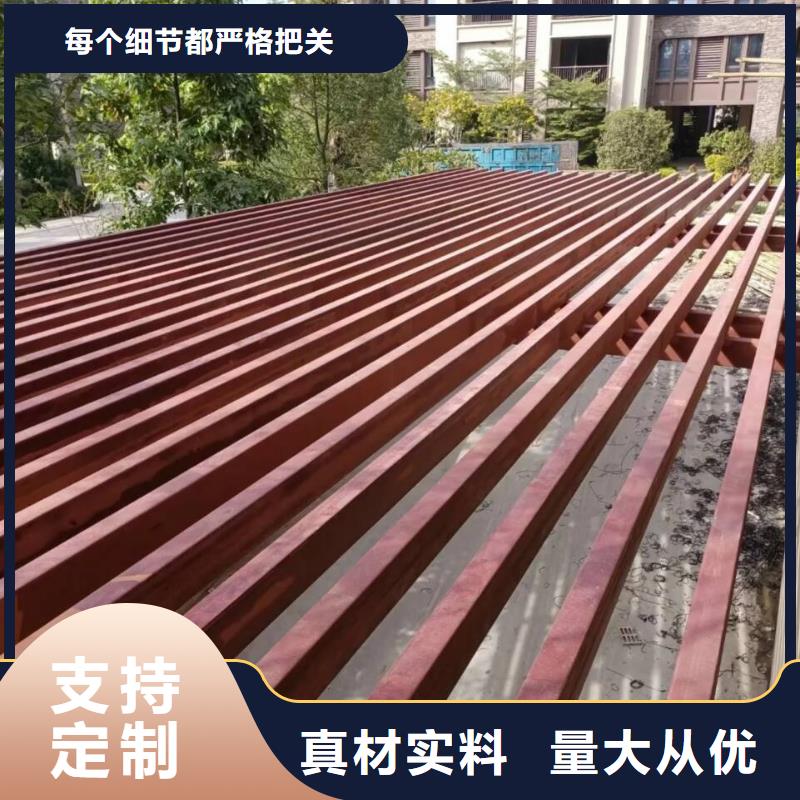 不锈钢仿木纹漆，长廊花架木纹漆，水性木纹漆厂家施工